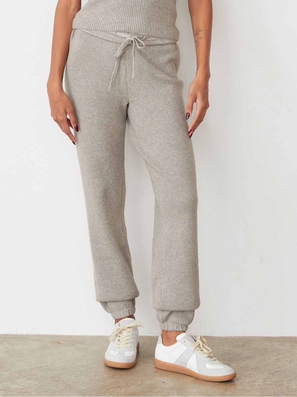 Monrow Soft Knit Rib Waffle Oversized Sweatpant Sz Medium